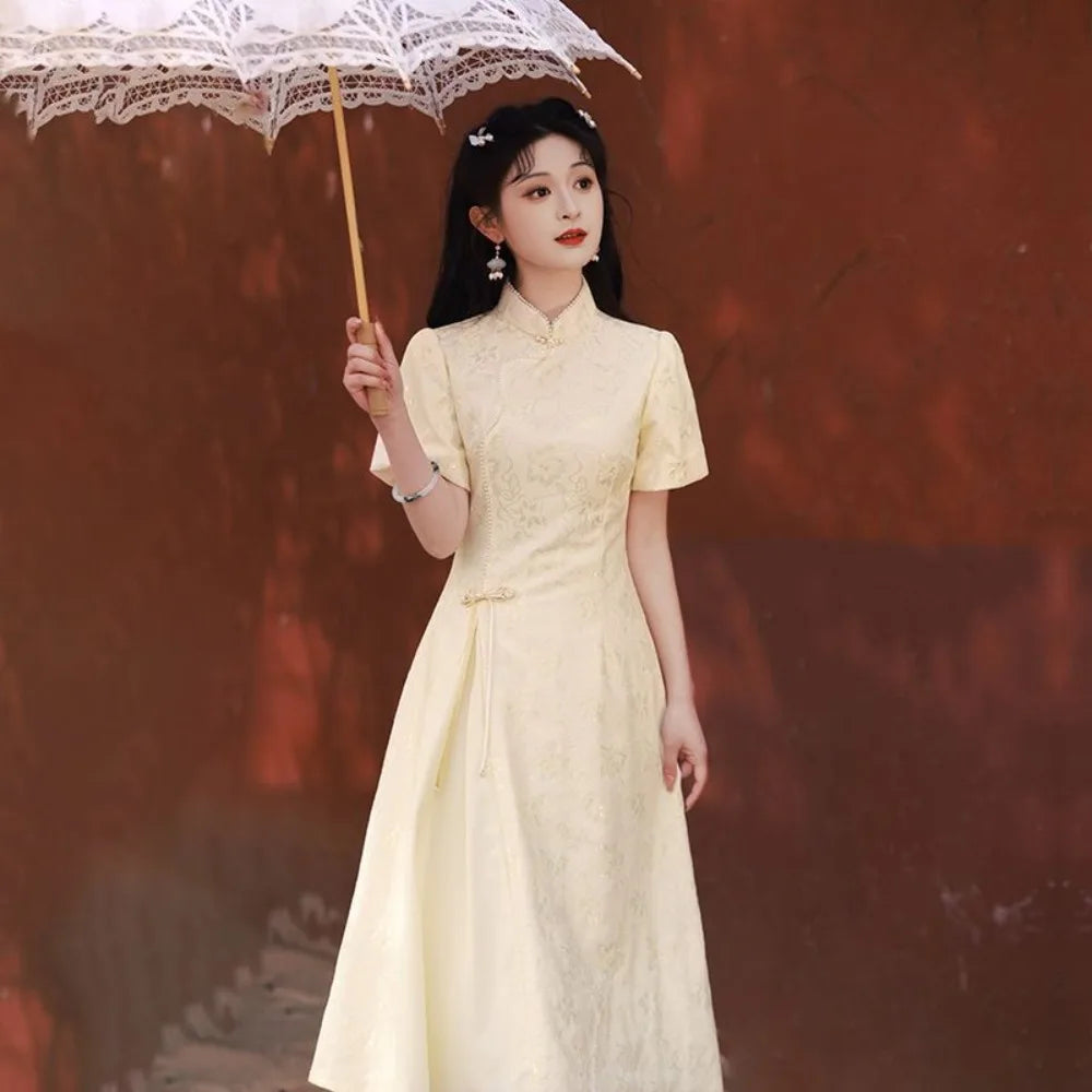 Qipao Dress Women Clothes Cheongsam Vintage Fashion Clothing Party Elegant Summer Harajuku Cosplay Costumes Chinese Style Dress
